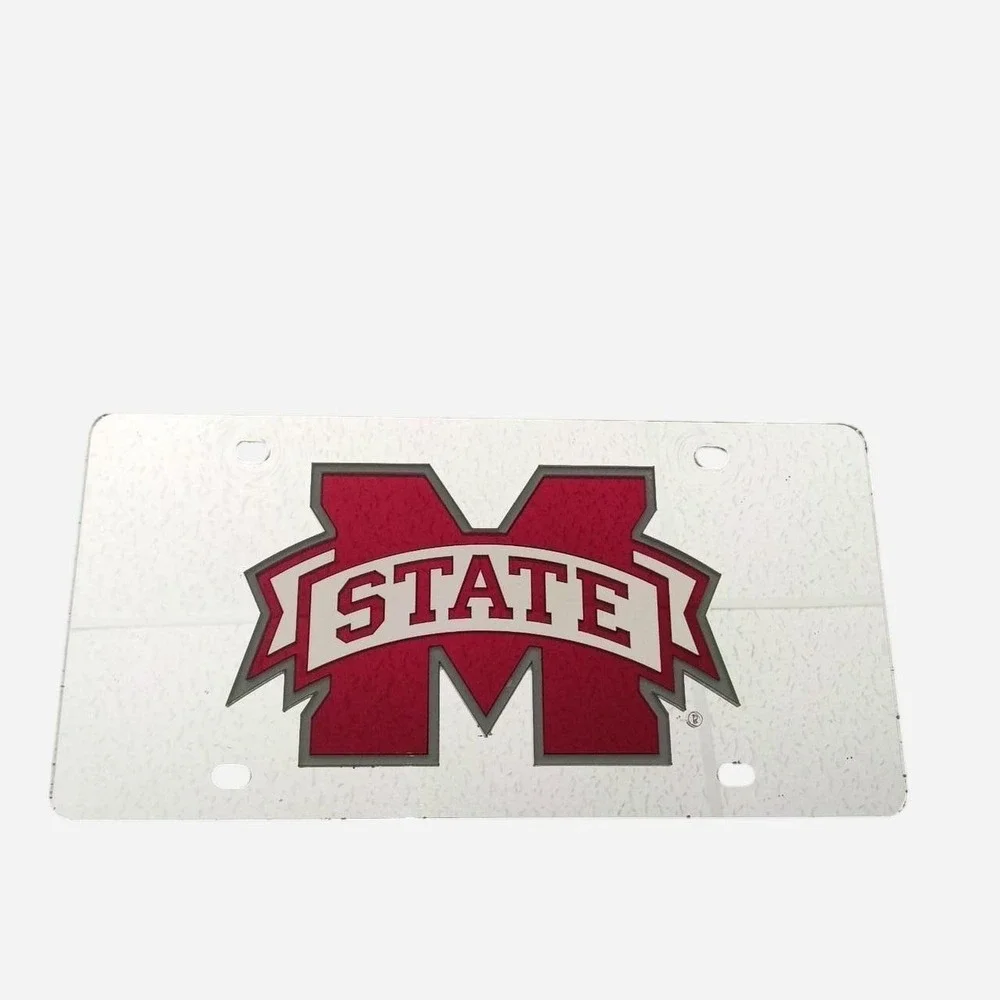 Acrylic Mirrored Mississippi State University License Plate Collegiate Official